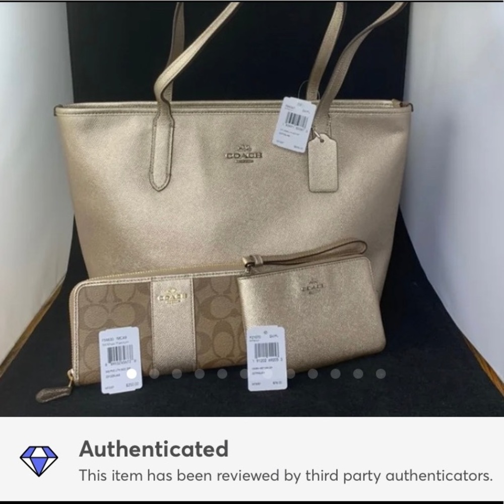 Coach 2-pc SET NEW glimmer gold design.  No wallet